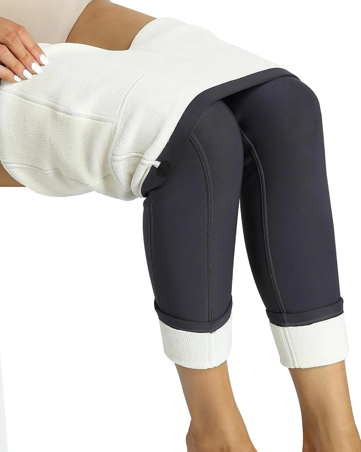 CHRLEISURE Fleece Lined Leggings Women with Pockets - Winter Warm Thermal Thick Tights High Waisted Yoga Pants