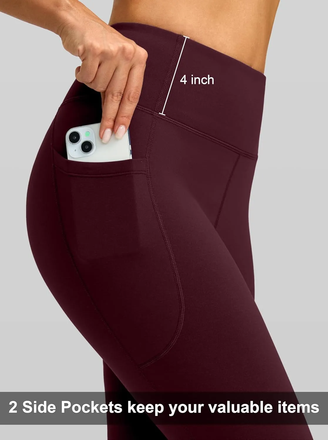 G Gradual Women's Fleece Lined Pants High Waist Winter Thermal Warm Flare Leggings Hiking Yoga Pants Women with Pockets