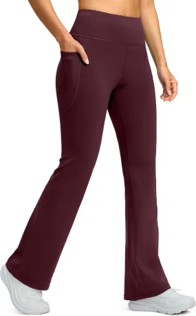 G Gradual Women's Fleece Lined Pants High Waist Winter Thermal Warm Flare Leggings Hiking Yoga Pants Women with Pockets