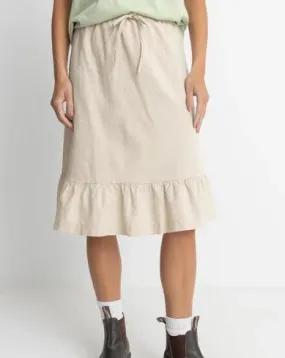 Jyoti Tiered Midi Skirt in Natural