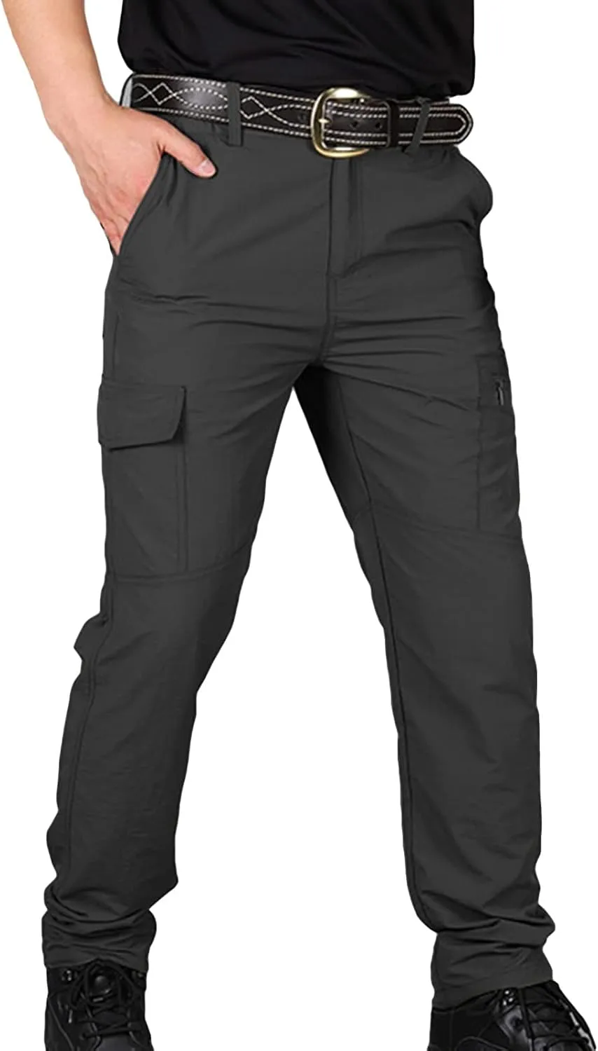Maiyifu-GJ Men's Outdoor Water Resistant Cargo Pants Lightweight Tactical Multi Pocket Pants Causal Combat Hiking Trousers