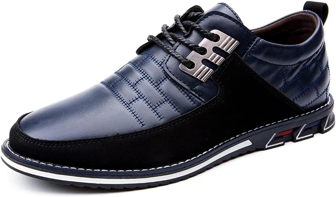 Men's Casual Lace Up Business Oxford Leather Shoes Comfort Loafers for Male Business Work Office Dress