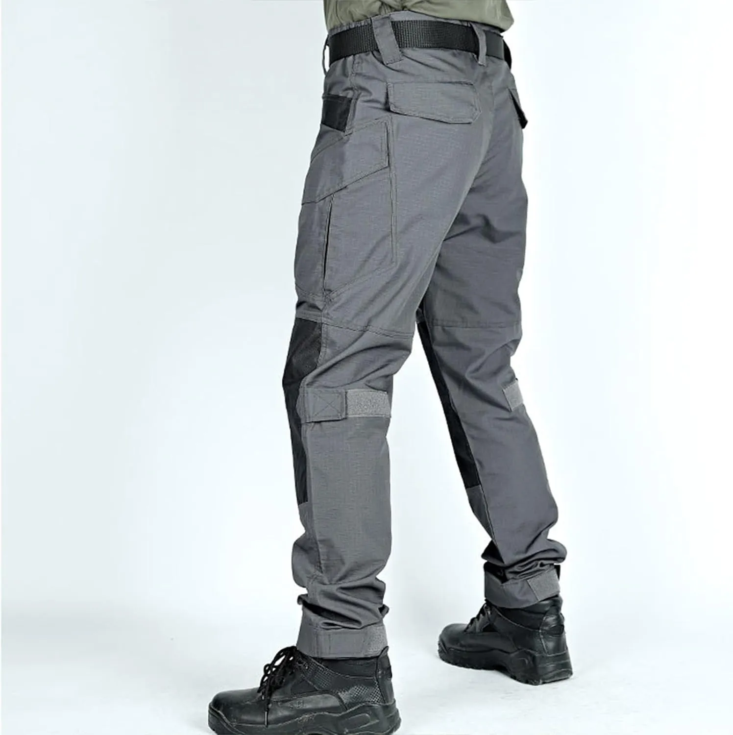 Mens Tactical Pants Outdoor Construction Work Utility Pants Waterproof Combat Cargo Pants with Double Knee Pads