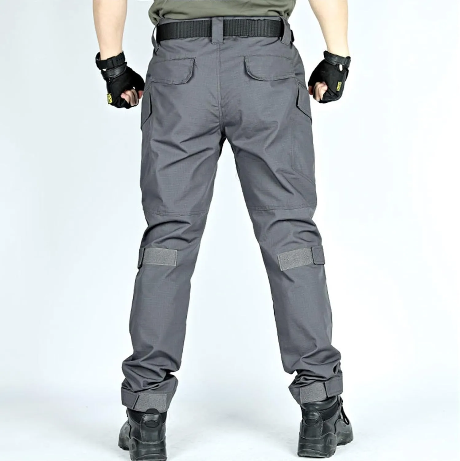 Mens Tactical Pants Outdoor Construction Work Utility Pants Waterproof Combat Cargo Pants with Double Knee Pads