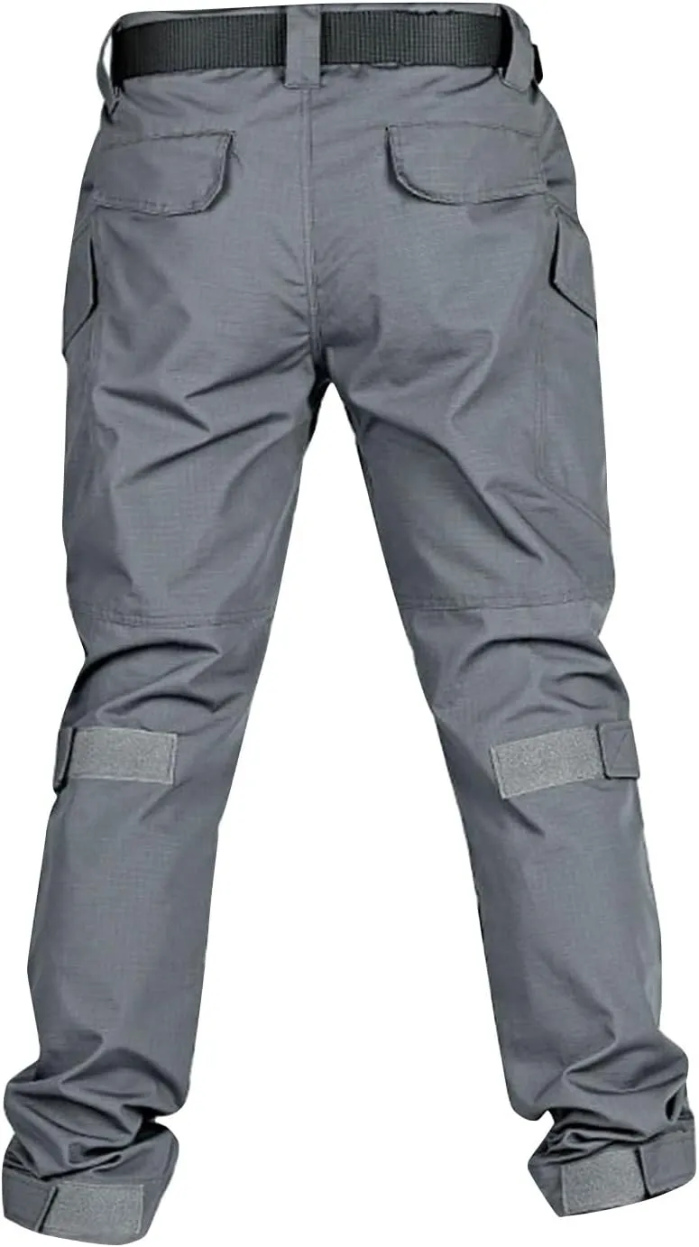 Mens Tactical Pants Outdoor Construction Work Utility Pants Waterproof Combat Cargo Pants with Double Knee Pads