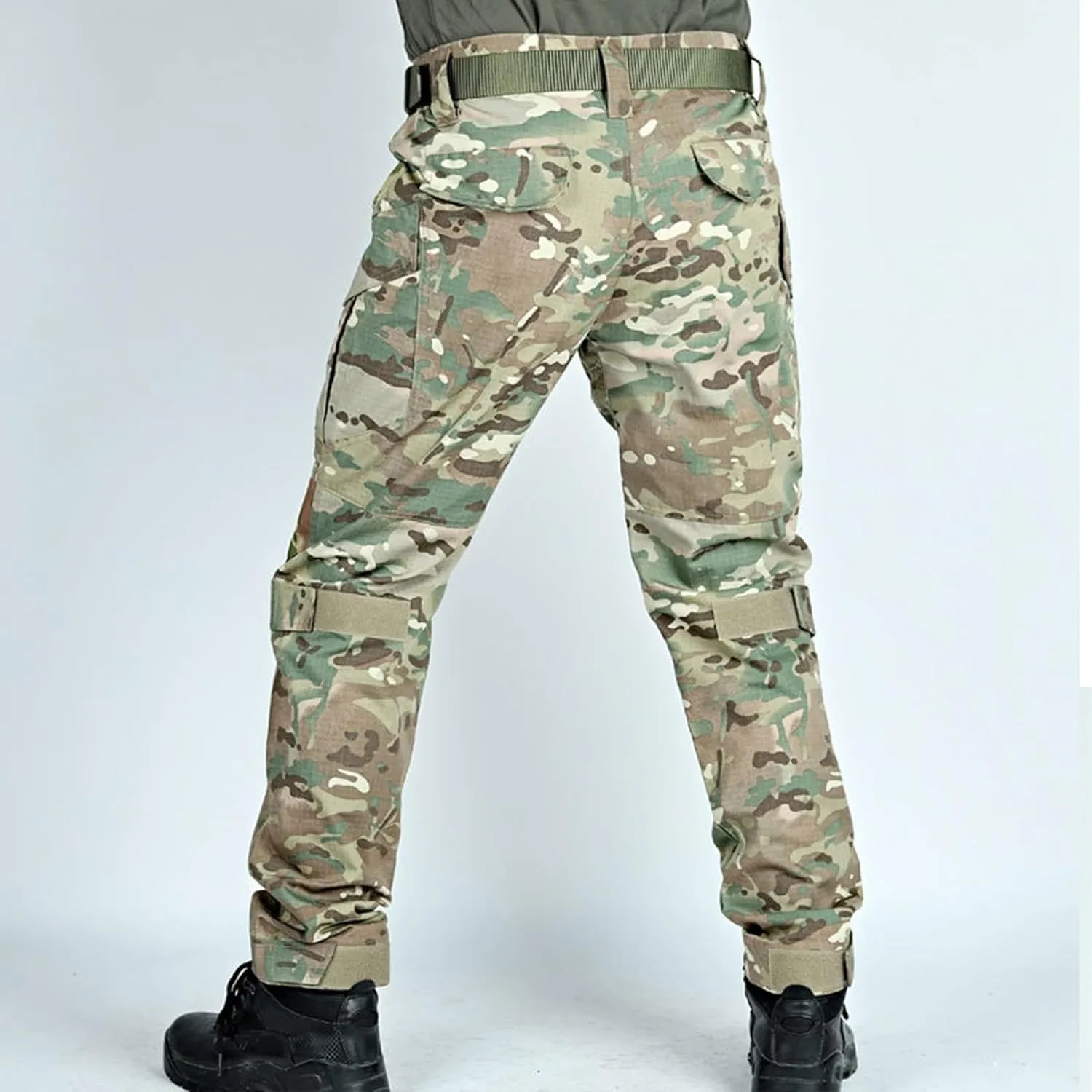Tactical Hiking Cargo Pants for Men Ripstop Waterproof Stretch Pants Elastic Waist Lightweight Utility Outdoor Apparel