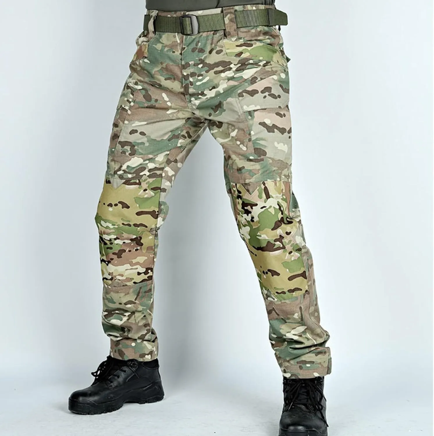 Tactical Hiking Cargo Pants for Men Ripstop Waterproof Stretch Pants Elastic Waist Lightweight Utility Outdoor Apparel