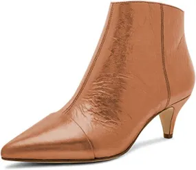 XYD Women Chic Low Kitten Heel Ankle Boots Pointed Closed Toe Side Zipper Prom Glitter Party Fashion Short Bootie Shoes